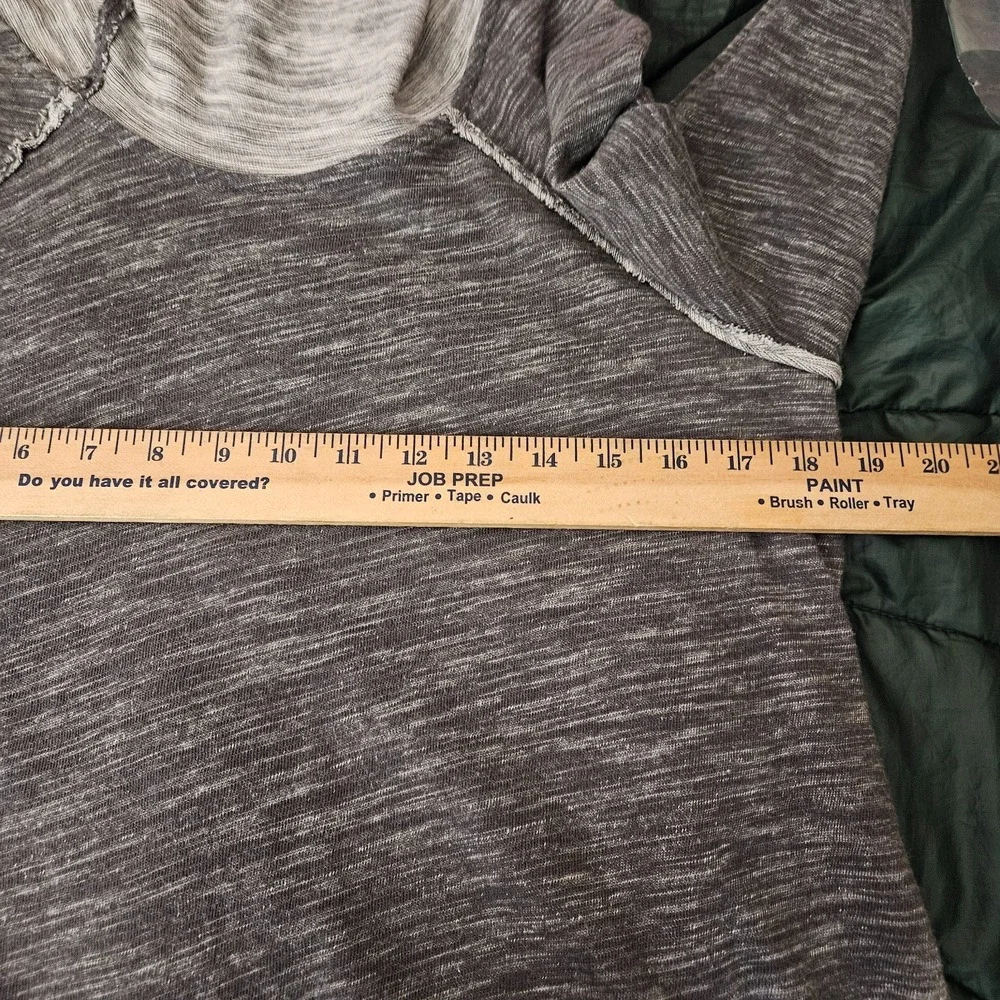 FP Beach Women Gray Cowl Neck Long Sleeve Top Lightweight Cozy Pullover One Sz